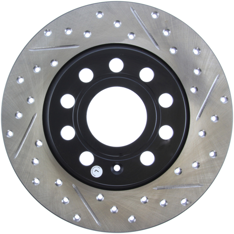 Volkswagen Eos Brake Rotors (2) - Rear Left - Stoptech - Slotted & Drilled Sport - Black - `09-`16