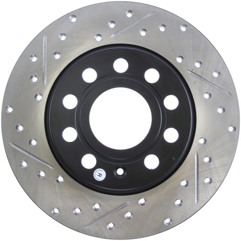 Volkswagen Bora Brake Rotors (2) - Rear - Stoptech - Slotted & Drilled - Black - `05-`10