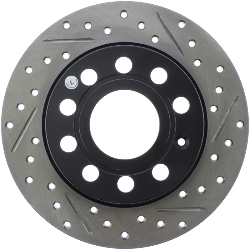 Volkswagen Eos Brake Rotor (1) - Rear Left - Stoptech - Slotted & Drilled - Black - 2016 Volkswagen Eos Brake Rotor (1) - Rear Left - Stoptech - Slotted & Drilled - Black - 2016
