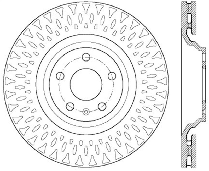 Audi TT Quattro Brake Rotors (1) - Front Left - Stoptech - Drilled/Slotted with E-Coating - Black - `12-`15 Audi TT Quattro Brake Rotors (1) - Front Left - Stoptech - Drilled/Slotted with E-Coating - Black - `12-`15