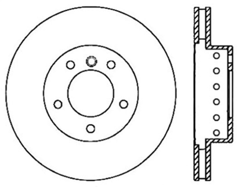 BMW 6 Series Brake Rotor (1) - Front Left - Stoptech - Sport Cryo Drilled/Slotted - `04-`05