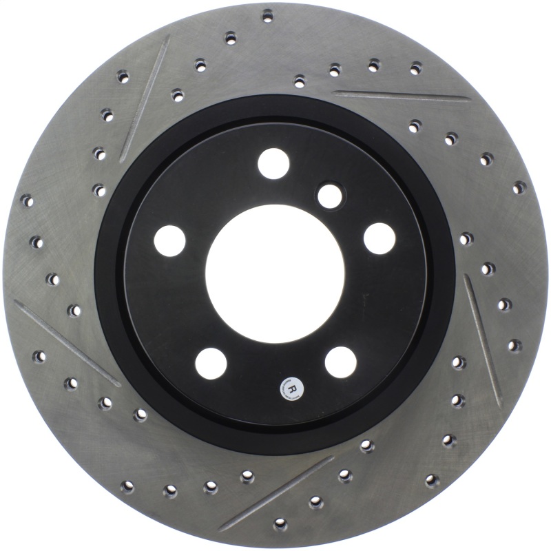 BMW X3 Brake Rotor (1) - Rear Right - Stoptech - Slotted & Drilled - Black - `11-`17 BMW X3 Brake Rotor (1) - Rear Right - Stoptech - Slotted & Drilled - Black - `11-`17