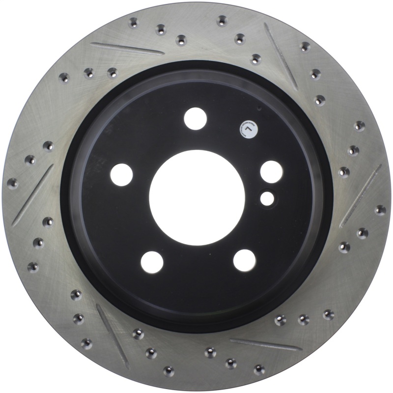 Mercedes-Benz CLS400 Brake Rotors (2) - Rear Left - Stoptech - Slotted & Drilled - Black - `15-`17