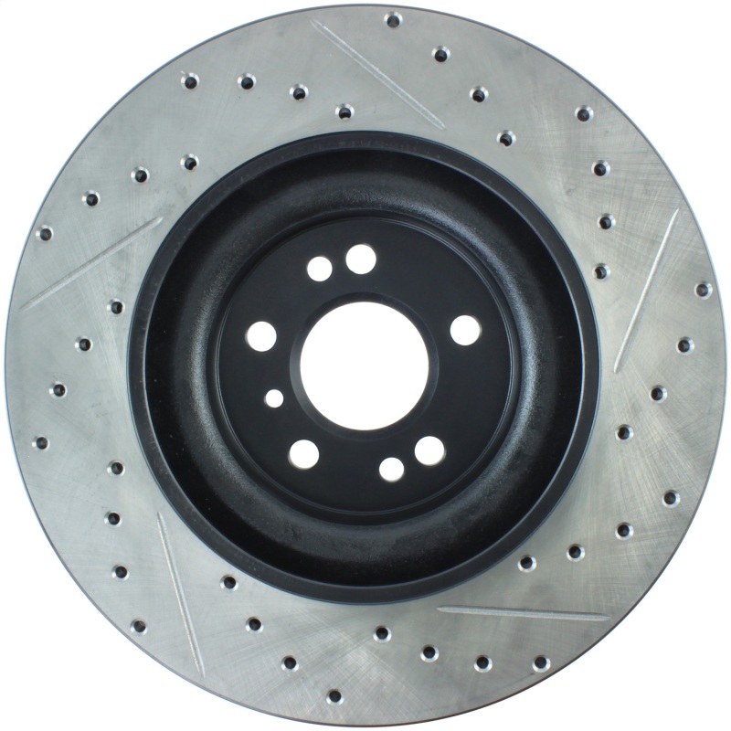 Mercedes-Benz R350 Brake Rotors (2) - Stoptech - Slotted & Drilled Sport - Black - `06-`12