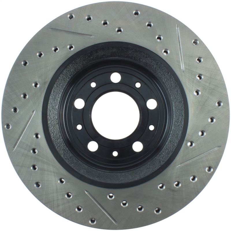 Volvo C70 Brake Rotor (1) - Front Right - Stoptech - Slotted & Drilled - Black - `98-`04
