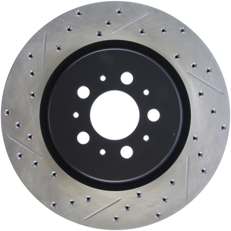 Volvo S60 Brake Rotor (1) - Rear Right - Stoptech - Drilled/Slotted Sport - Black - `04-`07
