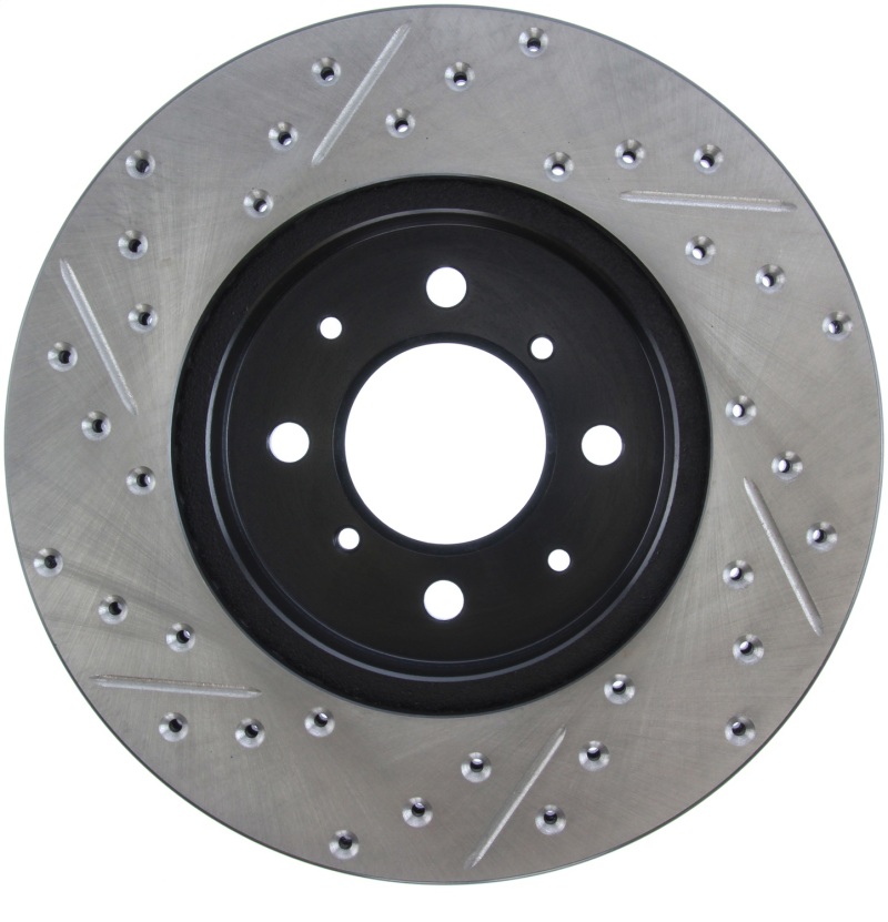 Honda Insight Brake Rotor (1) - Front Left - Stoptech - Drilled/Slotted Rotor - Black - `10-`14