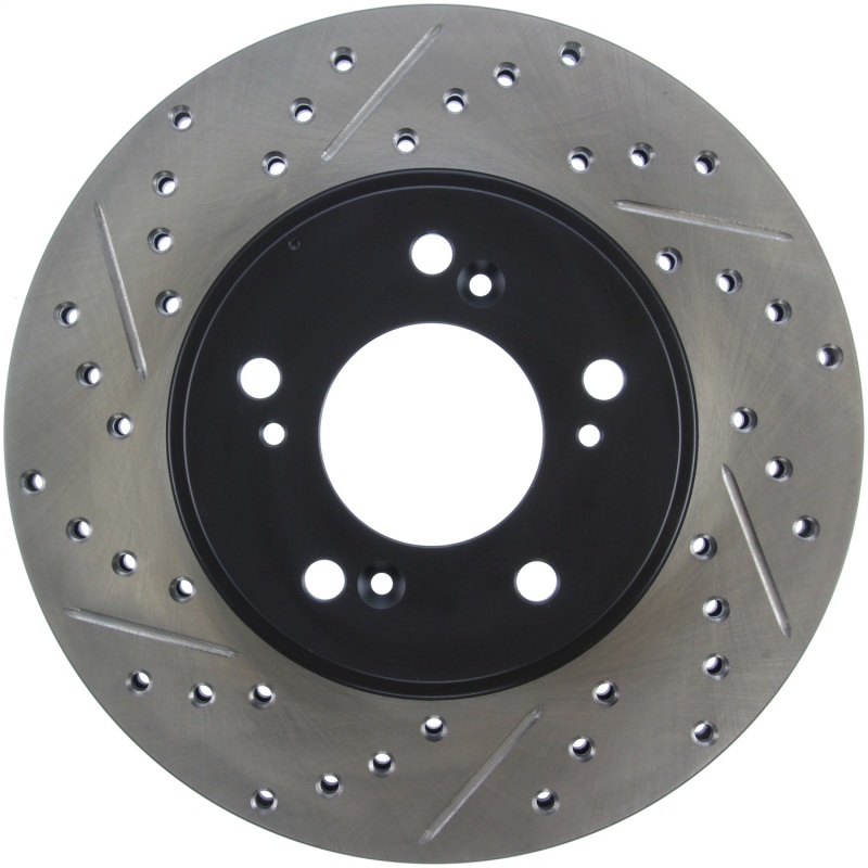 Honda CR-V Brake Rotor (1) - Front Right - Stoptech - Slotted & Drilled - Black - `97-`01 Honda CR-V Brake Rotor (1) - Front Right - Stoptech - Slotted & Drilled - Black - `97-`01