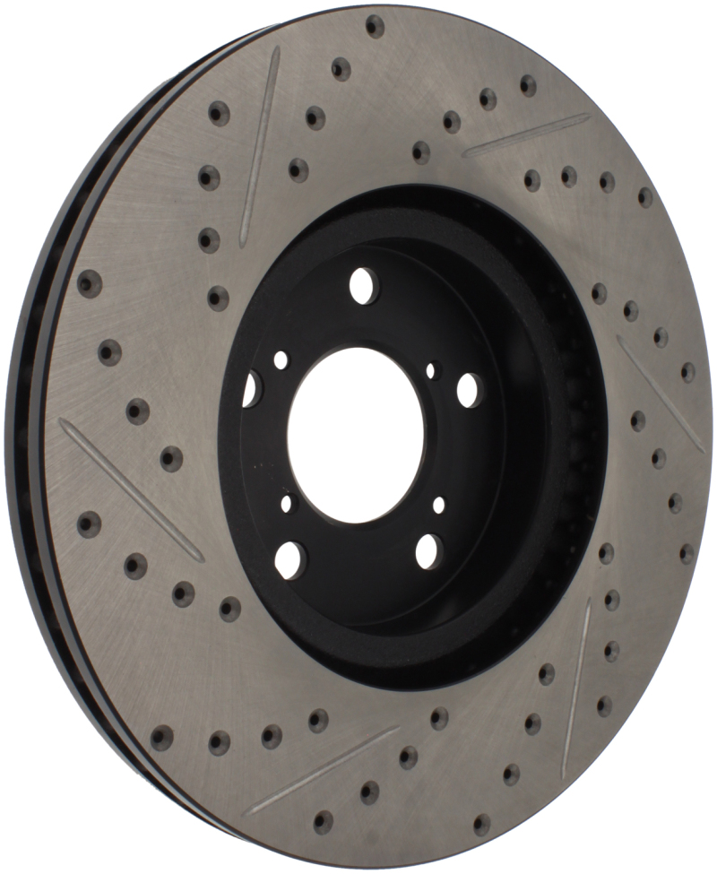 Honda Pilot Brake Rotor (1) - Front Left - Stoptech - Slotted & Drilled - Black - `09-`15 Honda Pilot Brake Rotor (1) - Front Left - Stoptech - Slotted & Drilled - Black - `09-`15