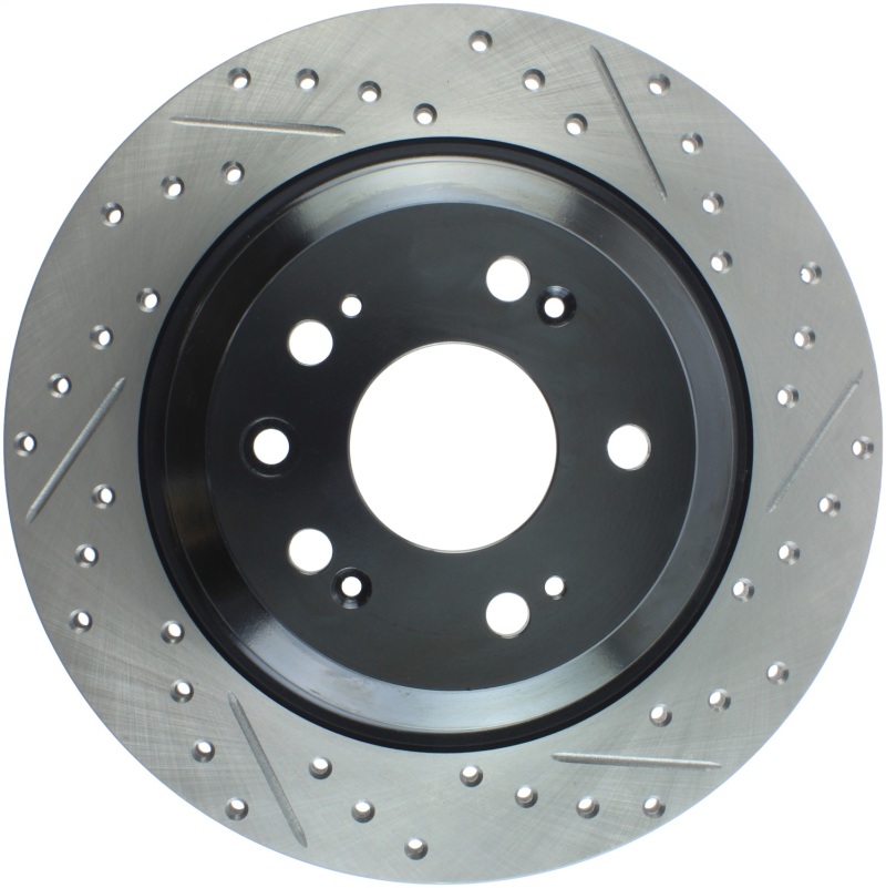 Acura TL Brake Rotor (1) - Rear Left - Stoptech - Slotted/Drilled Sport - Black - `09-`14 Acura TL Brake Rotor (1) - Rear Left - Stoptech - Slotted/Drilled Sport - Black - `09-`14