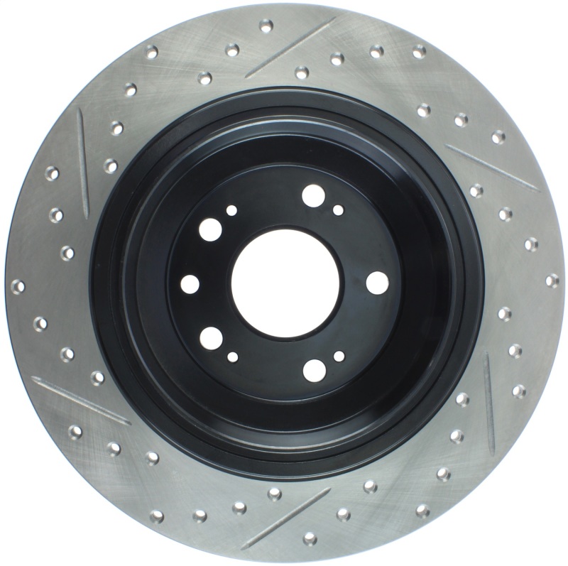 Acura TL Brake Rotor (1) - Rear Left - Stoptech - Slotted/Drilled Sport - Black - `09-`14