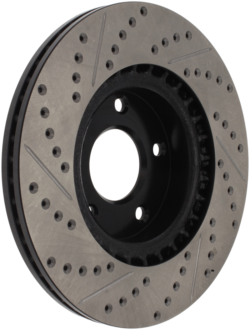Infiniti G35 Brake Rotor (1) - Front Left - Stoptech - Slotted & Drilled - Black - `02-`05 Infiniti G35 Brake Rotor (1) - Front Left - Stoptech - Slotted & Drilled - Black - `02-`05