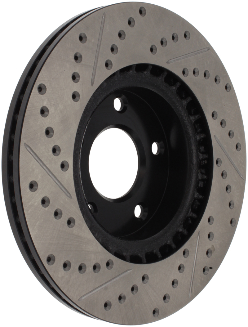 Infiniti G35 Brake Rotor (1) - Right Front - Stoptech - Slotted & Drilled Sport Rotor - Black - `02-`05 Infiniti G35 Brake Rotor (1) - Right Front - Stoptech - Slotted & Drilled Sport Rotor - Black - `02-`05