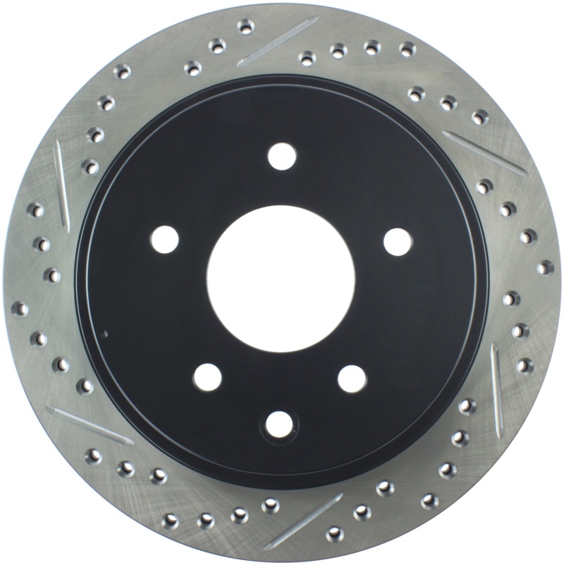 Nissan Leaf Brake Rotor (1) - Rear Right - Stoptech - SportStop Slotted & Drilled - Black - `11-`19