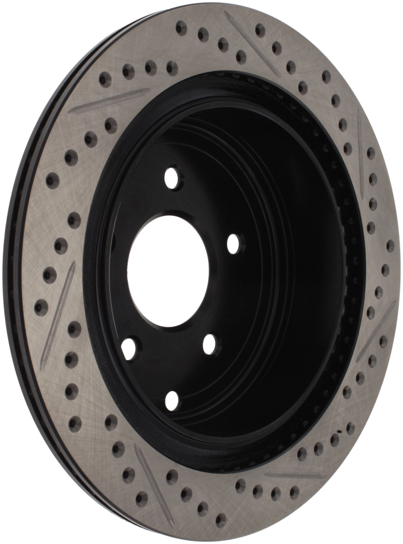 Infiniti FX45 Brake Rotor (1) - Rear Right - Stoptech - Drilled/Slotted - Black - `03-`08 Infiniti FX45 Brake Rotor (1) - Rear Right - Stoptech - Drilled/Slotted - Black - `03-`08