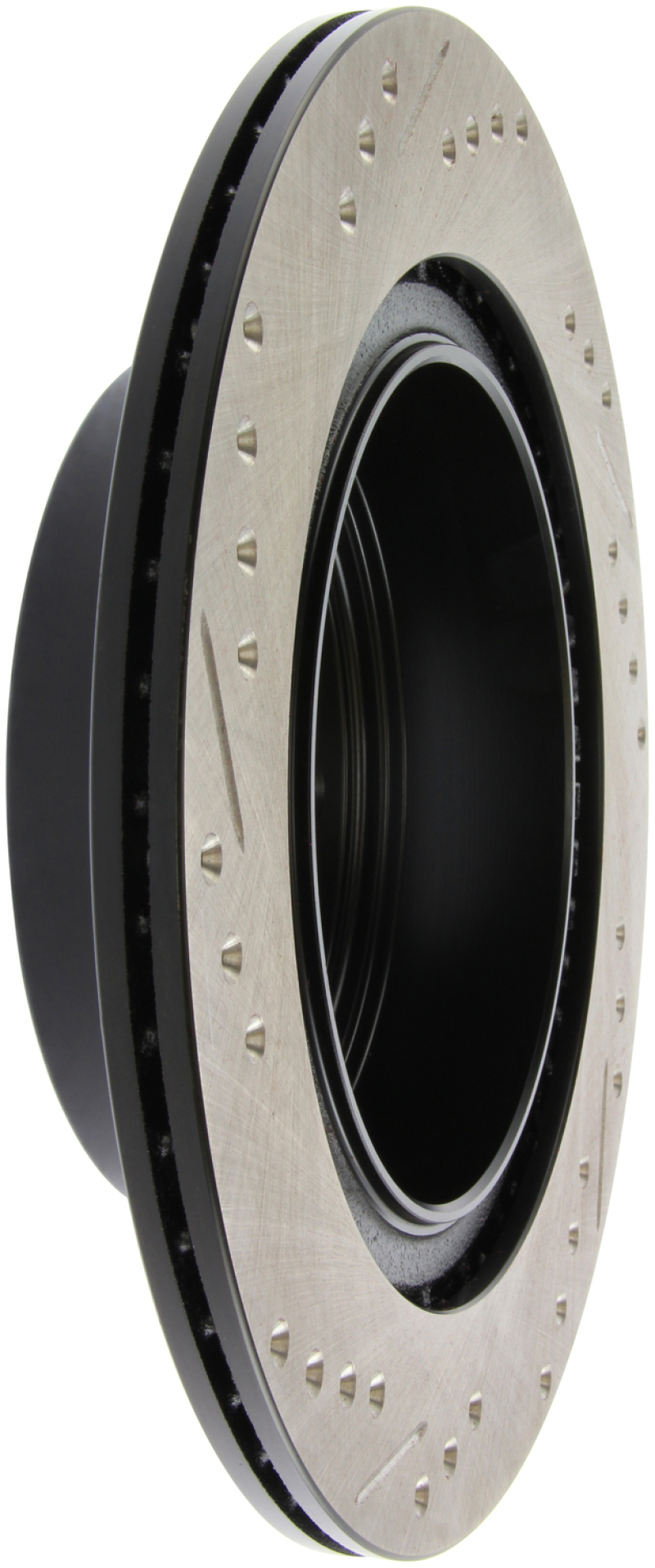 Infiniti G37 Brake Rotor (1) - Rear Left - Stoptech - Slotted & Drilled - Black - `09-`13 Infiniti G37 Brake Rotor (1) - Rear Left - Stoptech - Slotted & Drilled - Black - `09-`13