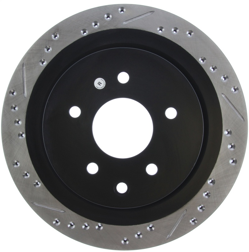 Infiniti G37 Brake Rotor (1) - Rear Right - Stoptech - Slotted & Drilled Sport Rotor - `09-`13