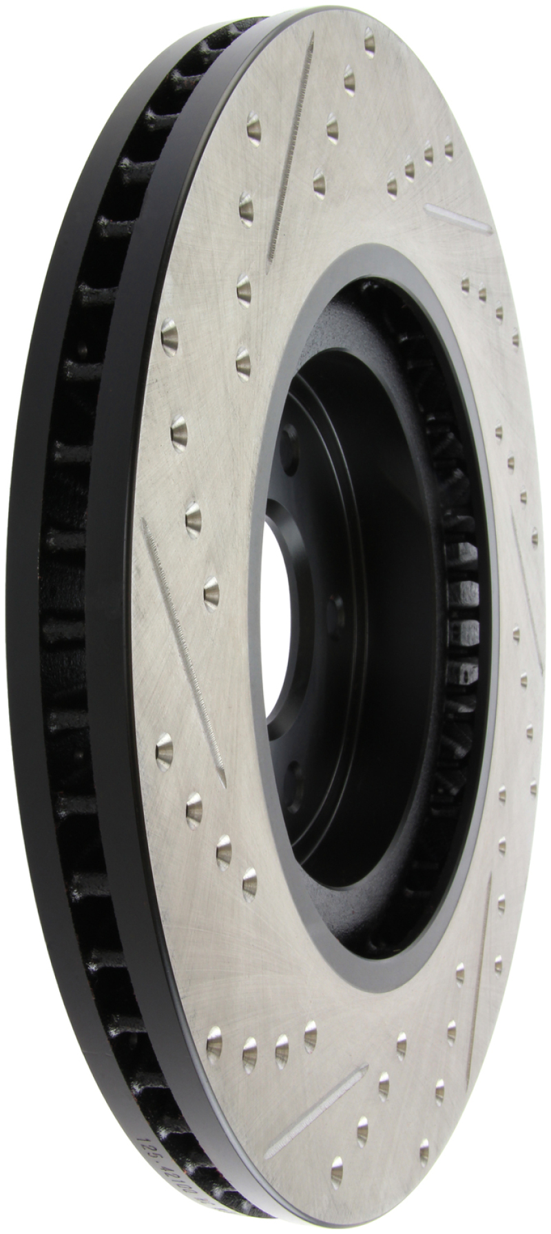 Infiniti G37 Brake Rotor (1) - Front Left - Stoptech - Slotted & Drilled - Black - `08-`13 Infiniti G37 Brake Rotor (1) - Front Left - Stoptech - Slotted & Drilled - Black - `08-`13