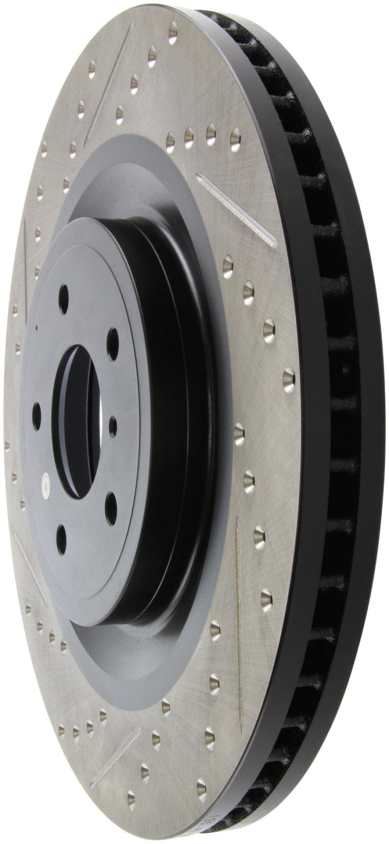 Infiniti G37 Brake Rotor (1) - Front Right - Stoptech - Slotted & Drilled - Black - `08-`13