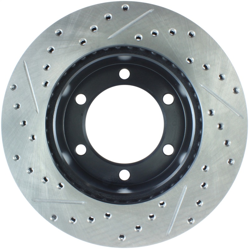 Toyota Tacoma Brake Rotor (1) - Front Left - Stoptech - Slotted & Drilled - Black - `95-`03
