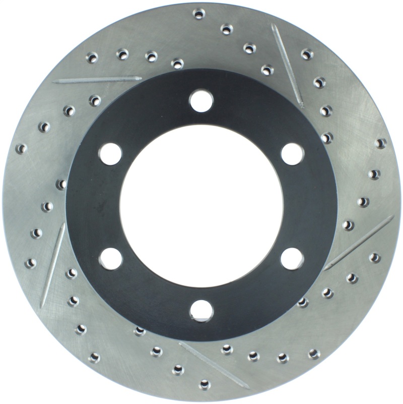 Toyota Tacoma Brake Rotor (1) - Front Left - Stoptech - Slotted & Drilled - Black - `95-`03