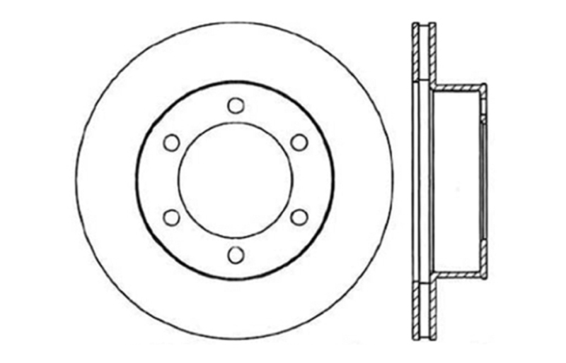 Toyota 4Runner Brake Rotor (1) - Front Right - Stoptech - Slotted & Drilled - Black - `96-`00