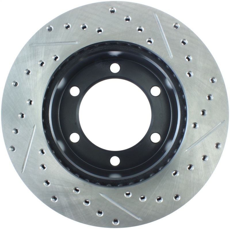 Toyota 4Runner Brake Rotor (1) - Front Right - Stoptech - Slotted & Drilled - Black - `96-`00