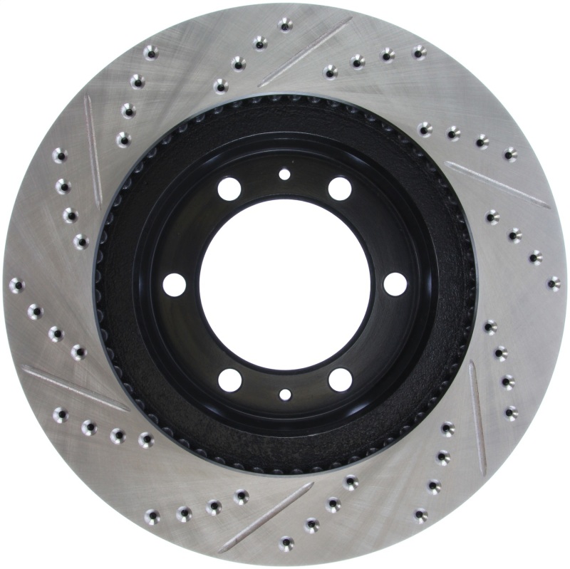 Toyota 4Runner Brake Rotor (1) - Front Left - Stoptech - Drilled & Slotted - Black - `03-`09