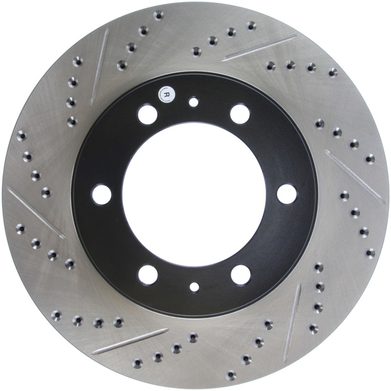 Toyota 4Runner Brake Rotors (1) - Front Right - Stoptech - Drilled/Slotted - Black - `03-`09