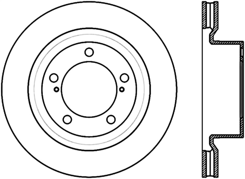 Toyota Land Cruiser Brake Rotor (1) - Front Right - Stoptech - Sport Cryo Slotted & Drilled - Black - `16-`19