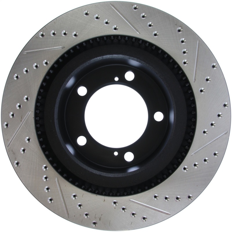 Toyota Sequoia Brake Rotor (1) - Front Right - Stoptech - Sport Drilled & Slotted - Black - `08-`19