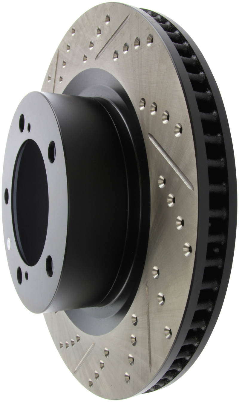Toyota Sequoia Brake Rotor (1) - Front Right - Stoptech - Sport Drilled & Slotted - Black - `08-`19
