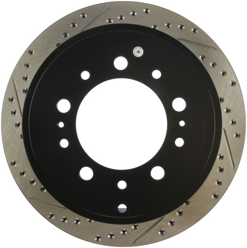 Toyota Sequoia Brake Rotor (1) - Rear Right - Stoptech - Sport Drilled & Slotted - Black - `08-`19