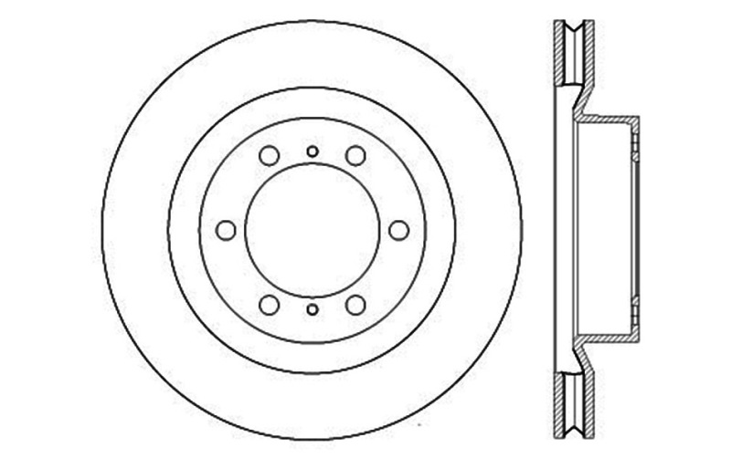 Toyota 4Runner Brake Rotor (1) - Front Left - Stoptech - Slotted & Drilled - Black - `10-`20