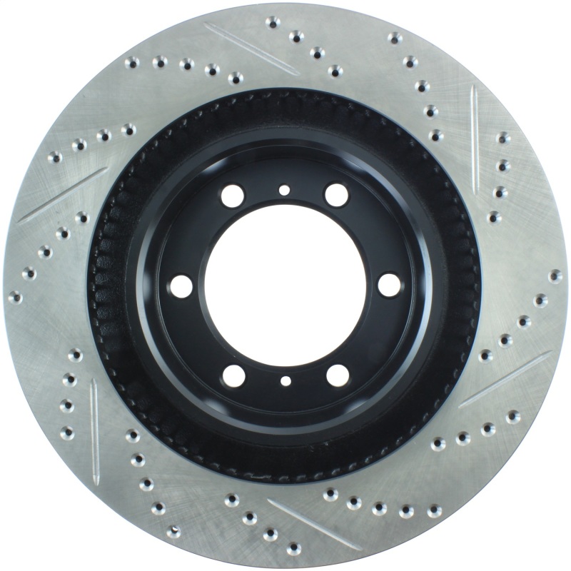 Toyota 4Runner Brake Rotor (1) - Front Right - Stoptech - Slotted & Drilled Sport Rotor - Black - `10-`20