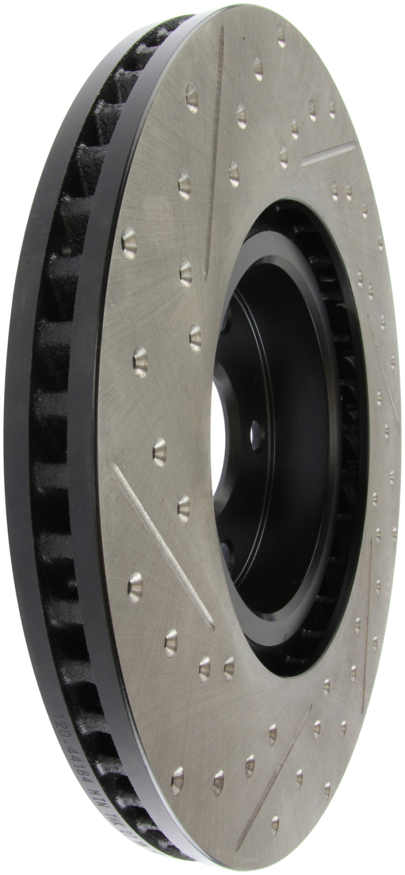 Lexus RC300 Brake Rotor (1) - Front Left - Stoptech - Slotted & Drilled - Black - `16-`18