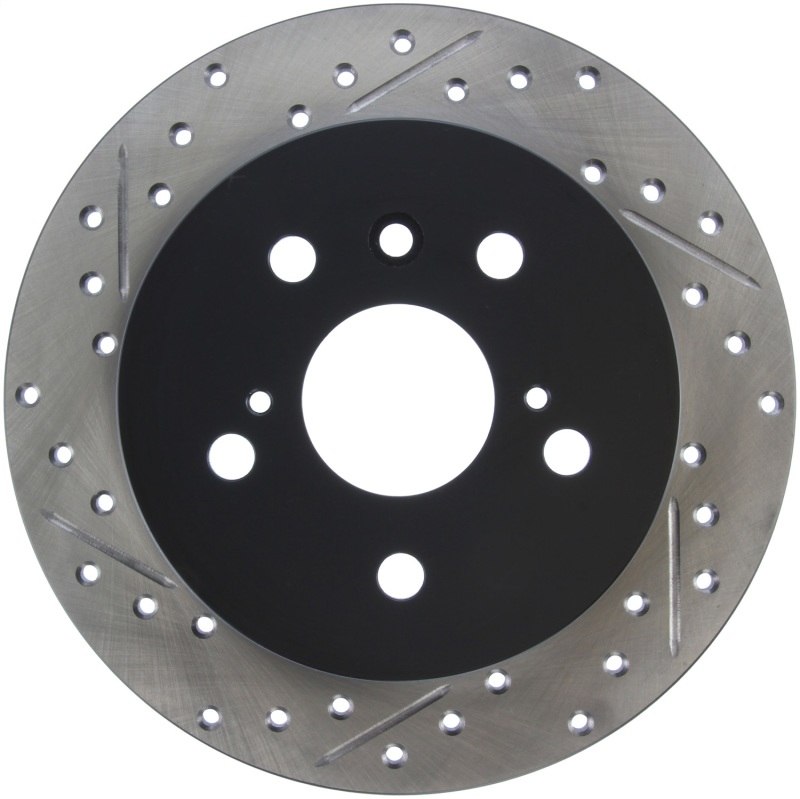 Toyota Camry Brake Rotor (1) - Rear Right - Stoptech - Drilled & Slotted Sport - Black - `12-`17