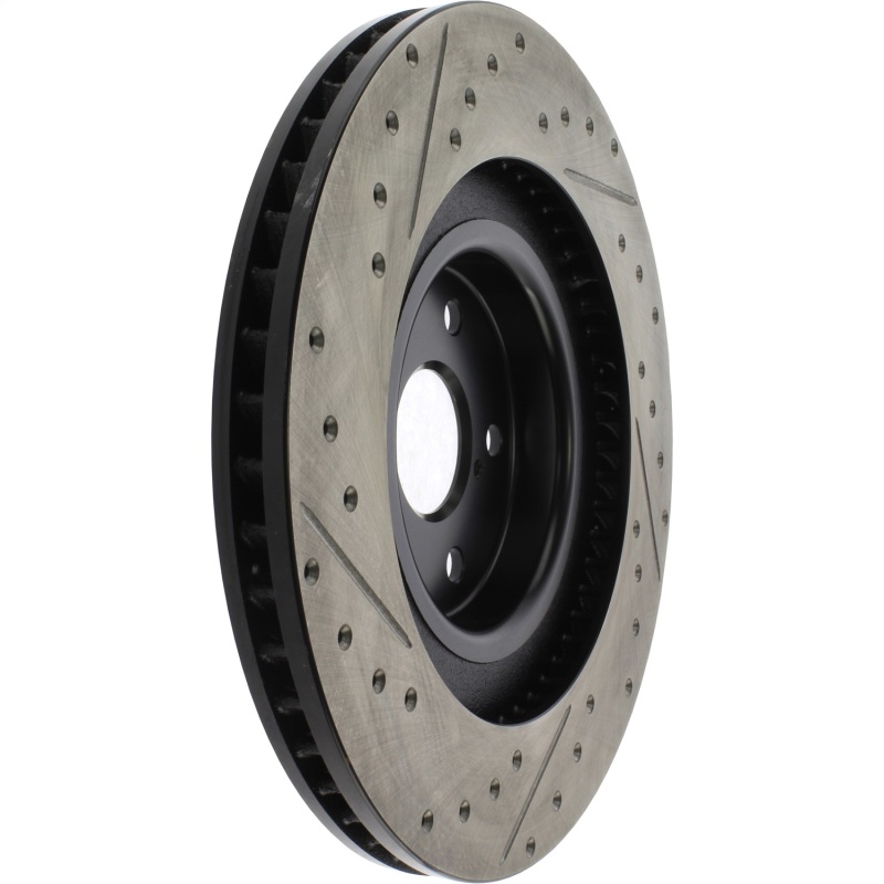 Lexus RC200t Brake Rotor (1) - Front Left - Stoptech - Slotted & Drilled - Black - 2016