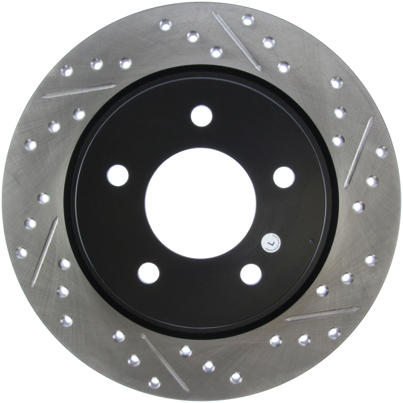 Mazda 3 Sport Brake Rotor (1) - Rear Left - Stoptech - Slotted & Drilled - Black - `12-`13