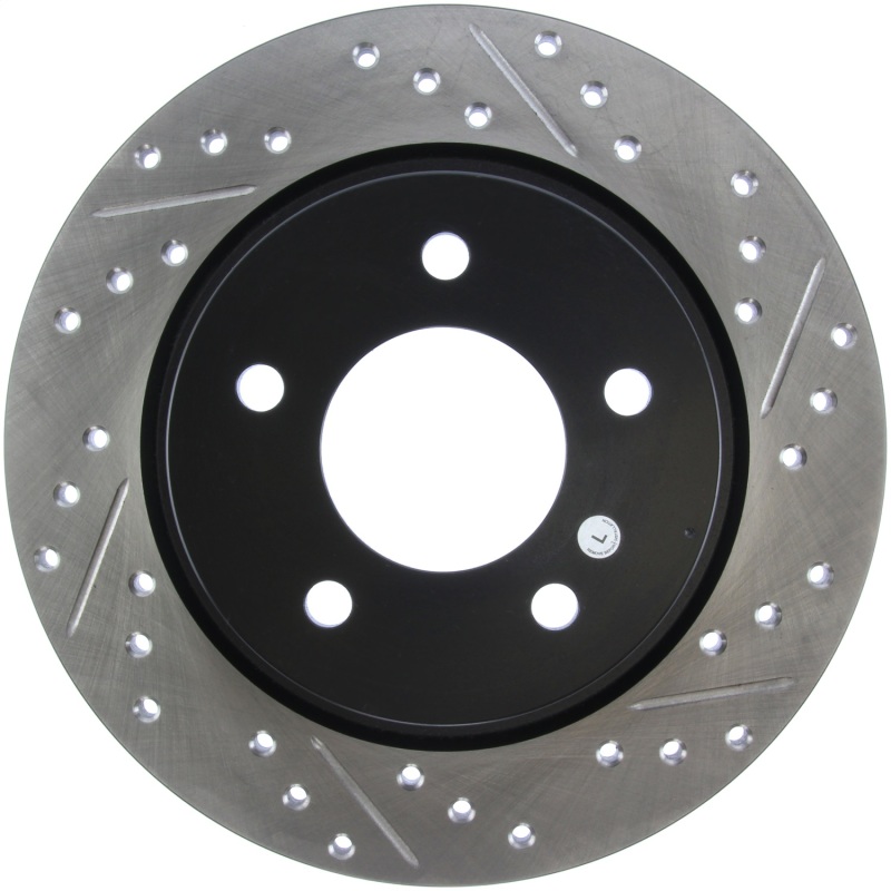 Mazda 3 Sport Brake Rotor (1) - Rear Left - Stoptech - Slotted & Drilled - Black - `12-`13