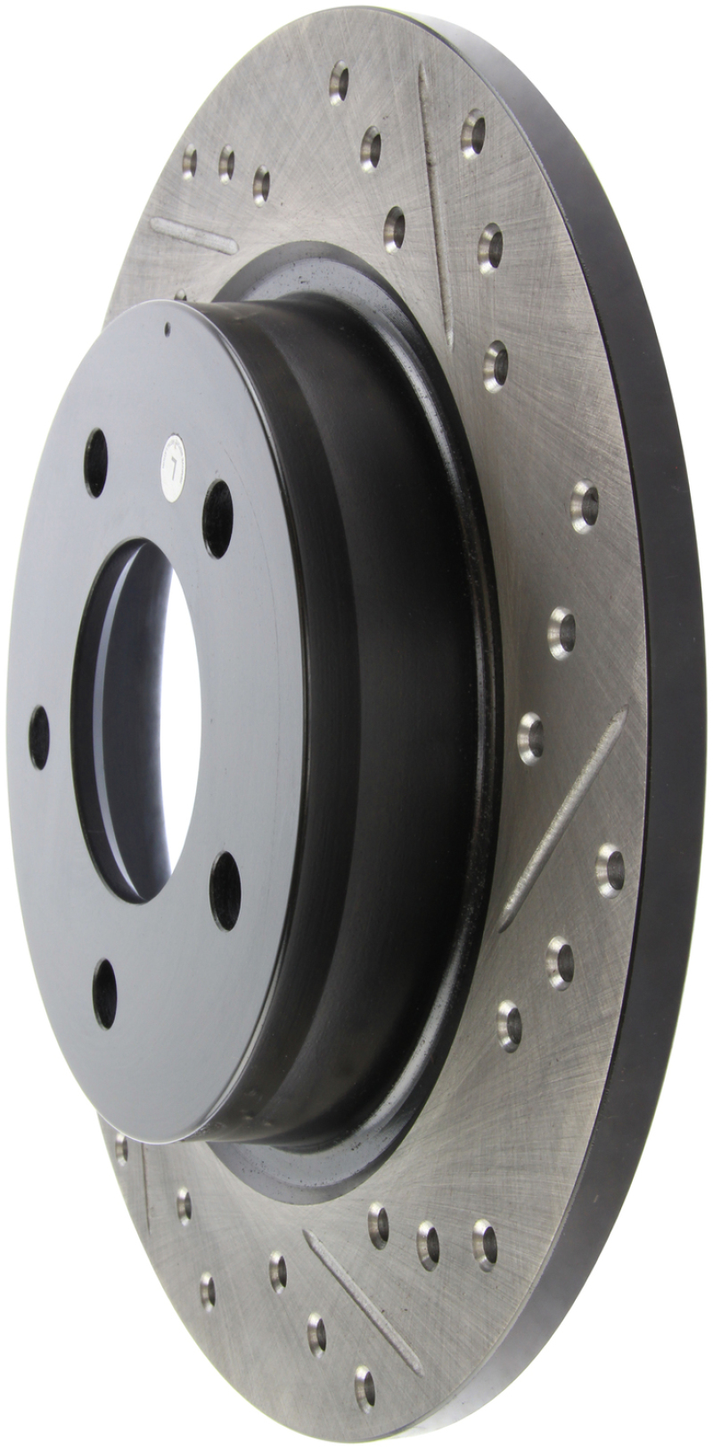 Mazda 3 Sport Brake Rotor (1) - Rear Left - Stoptech - Slotted & Drilled - Black - `12-`13 Mazda 3 Sport Brake Rotor (1) - Rear Left - Stoptech - Slotted & Drilled - Black - `12-`13