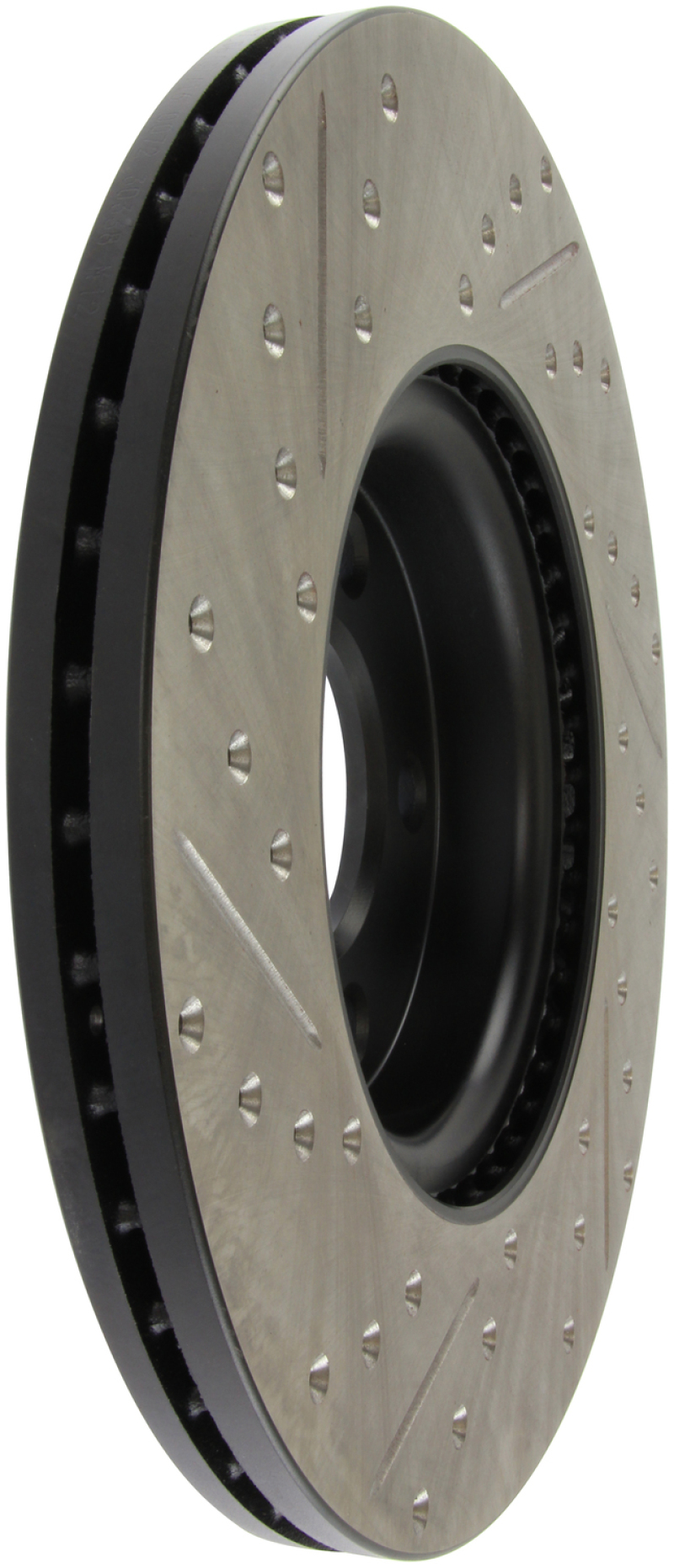 Mazda 3 Brake Rotor (1) - Front Left - Stoptech - Slotted/Drilled - Black - `07-`09 Mazda 3 Brake Rotor (1) - Front Left - Stoptech - Slotted/Drilled - Black - `07-`09