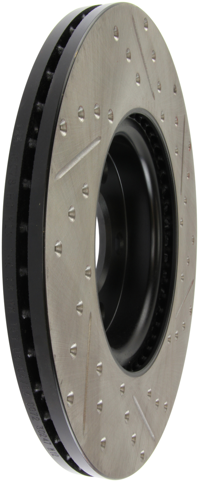 Mazda 3 Brake Rotors (1) - Front Right - Stoptech - Drilled & Slotted - Black - `07-`09 Mazda 3 Brake Rotors (1) - Front Right - Stoptech - Drilled & Slotted - Black - `07-`09