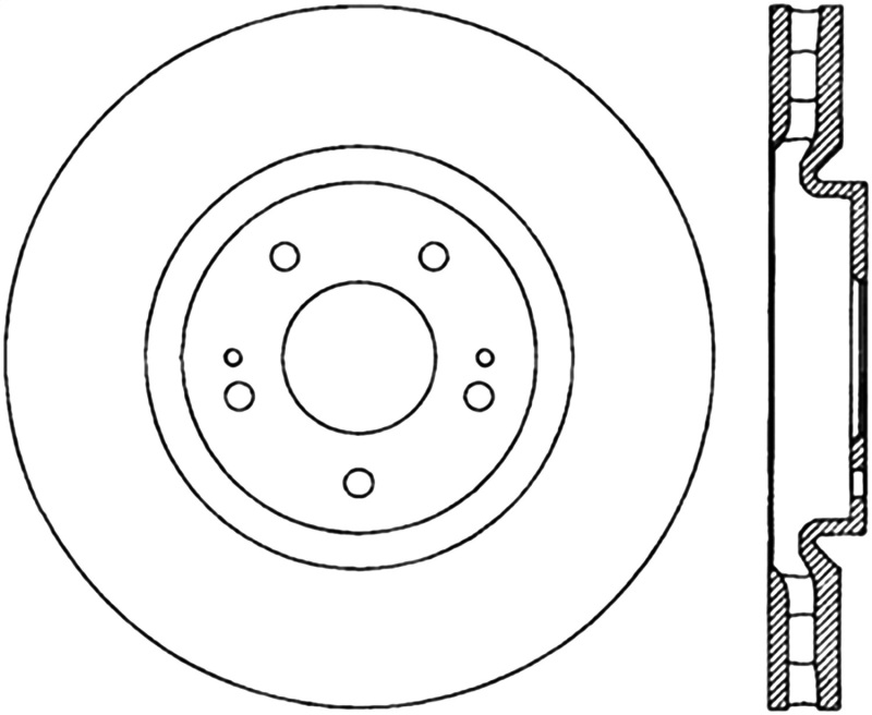Mitsubishi Evolution Brake Rotor (1) - Front Right - Stoptech - Cryo Slotted & Drilled - Black - `03-`06