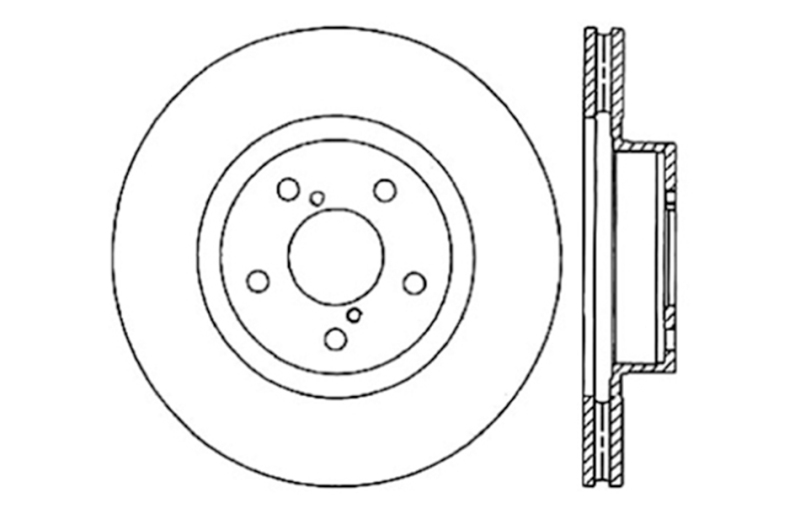 Subaru XV Crosstrek Brake Rotor (2) - Front Right - Stoptech - Slotted & Drilled Sport - Black - `16-`17