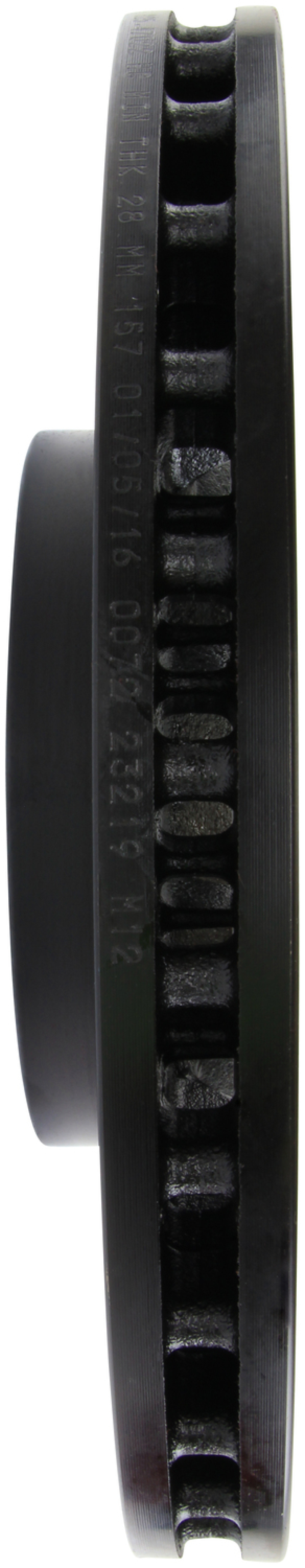 Subaru WRX STI Brake Rotor (1) - Front Left - Stoptech - Slotted & Drilled - Black - `13-`17