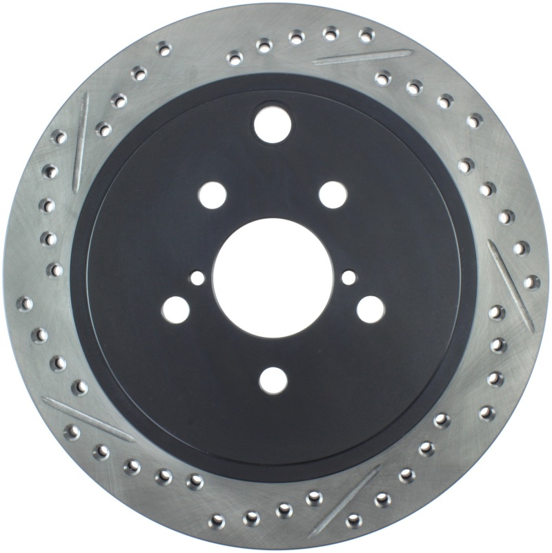 Toyota GR86 Brake Rotor (1) - Rear Right - Stoptech - Slotted & Drilled Sport - Black - `17-`20