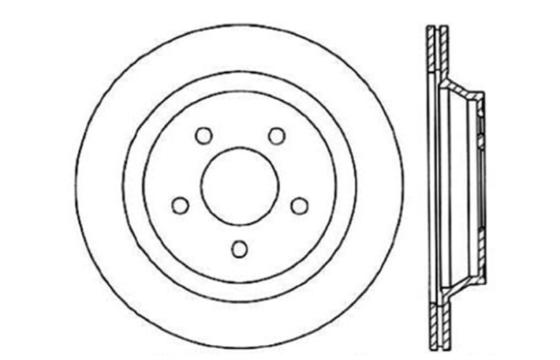 Ford Mustang Brake Rotor (1) - Rear Right - Stoptech - Drilled & Slotted - Black - `94-`04 Ford Mustang Brake Rotor (1) - Rear Right - Stoptech - Drilled & Slotted - Black - `94-`04