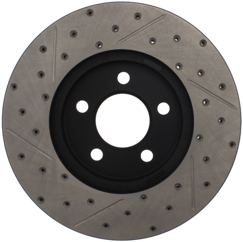 Lincoln Town Car Brake Rotor (1) - Front Left - Stoptech - Sport Drilled & Slotted - Black - `03-`11