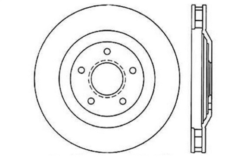 Cadillac XLR Brake Rotor (1) - Front Left - Stoptech - Slotted & Drilled - Black - `04-`09 Cadillac XLR Brake Rotor (1) - Front Left - Stoptech - Slotted & Drilled - Black - `04-`09